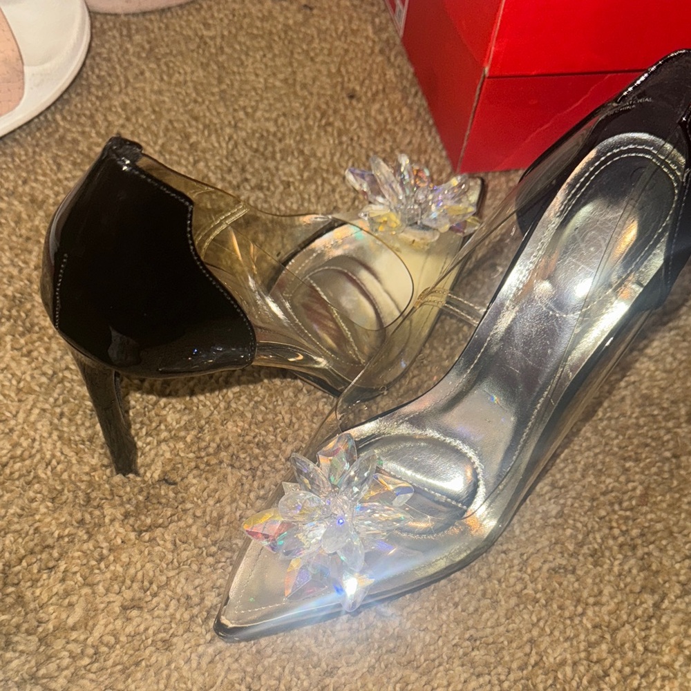 Elegant Black and Silver Women's Heels